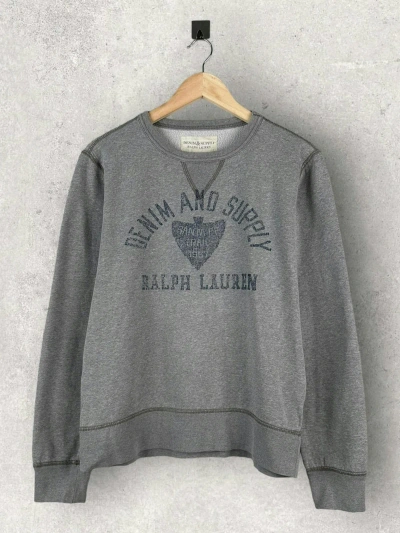 Pre-owned Denim And Supply Ralph Lauren X Ralph Lauren Denim Supply Ralph Laurent Sweatshirt Box Logo In Grey