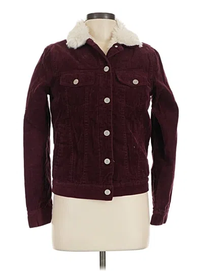 Pre-owned Denim Co Jacket In Burgundy