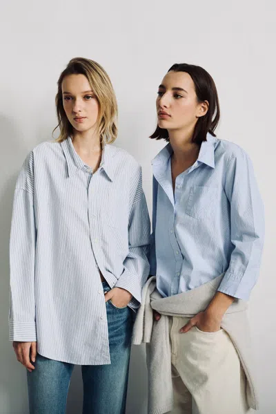 Denimist Adrienne Shrunken Shirt In Blue