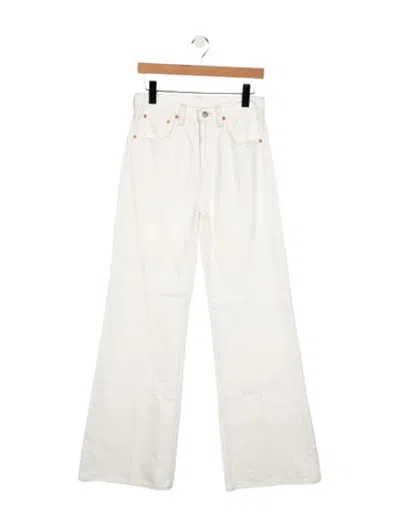 Pre-owned Denimist High-rise Wide Leg Jeans In White