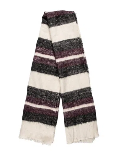 Pre-owned Denis Colomb Cashmere Striped Scarf In Neutrals