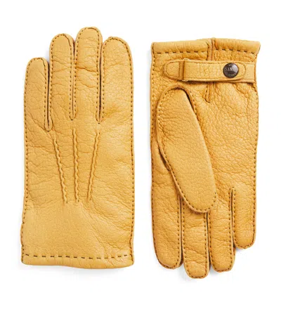 Dents Leather Hampton Gloves In Yellow