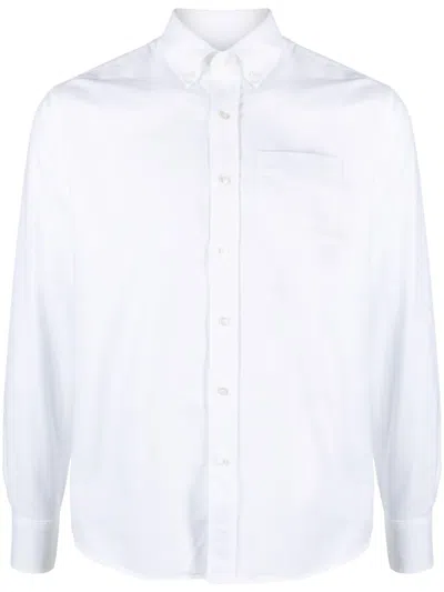 Deperlu Button-down Collar Cotton Shirt In White