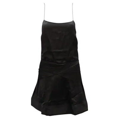 Pre-owned Derek Lam 10 Crosby Cami Flounce Mini Dress In Black Viscose
