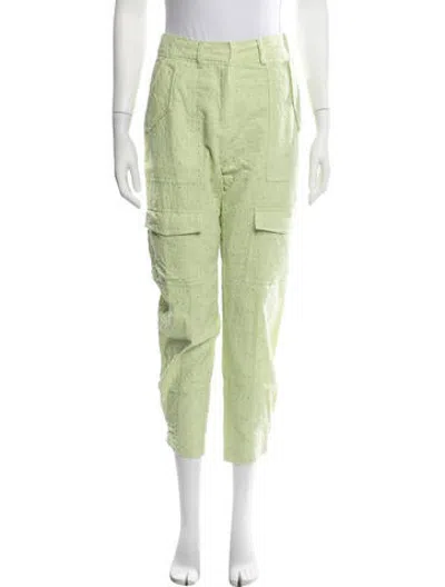 Pre-owned Derek Lam 10 Crosby Patterned Straight Leg Pants In Green