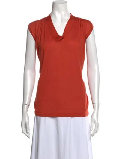 Pre-owned Derek Lam Cashmere Cowl Neck Top In Orange
