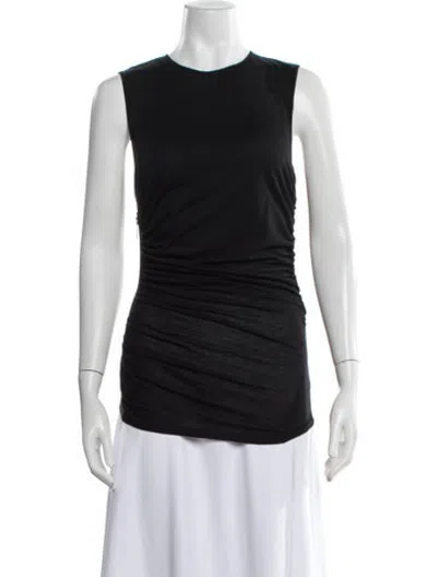 Pre-owned Derek Lam Merino Wool Crew Neck Top In Black