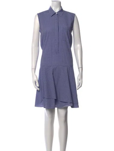 Pre-owned Derek Lam Plaid Print Mini Dress In Blue