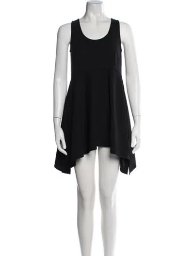 Pre-owned Derek Lam Scoop Neck Mini Dress In Black