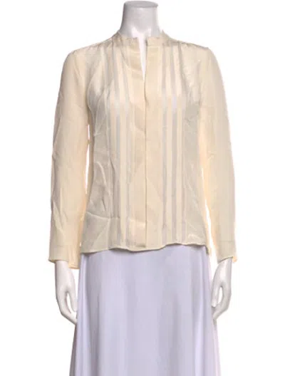Pre-owned Derek Lam Silk Long Sleeve Blouse In Neutrals
