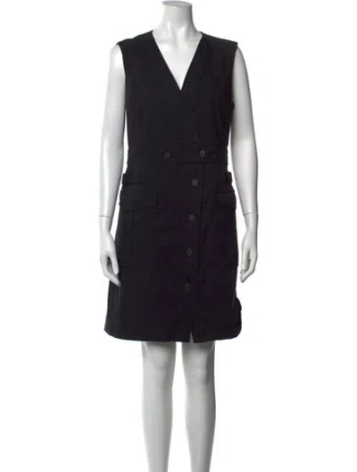 Pre-owned Derek Lam V-neck Mini Dress In Black