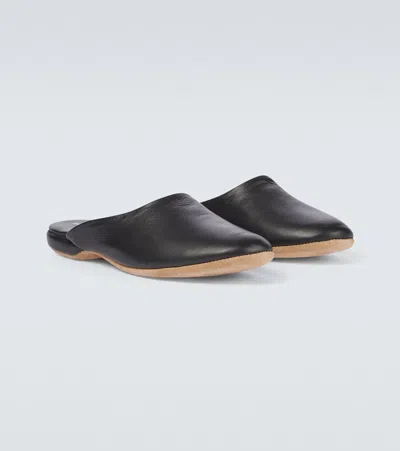 Derek Rose Morgan Open-back Slippers In Black