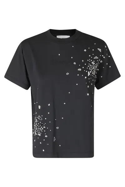 Des_phemmes Black Abstract Pattern Jersey T-shirt