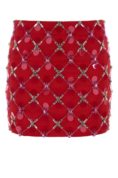 Des_phemmes Des Phemmes Satin Mini Skirt In Red
