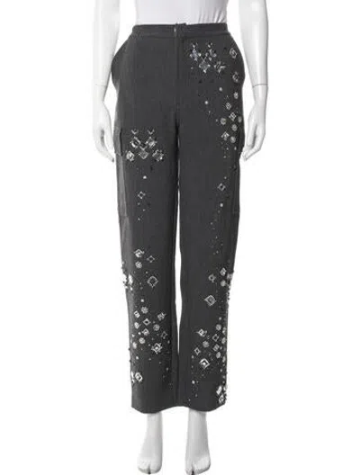 Pre-owned Des_phemmes Graphic Print Straight Leg Pants In Grey
