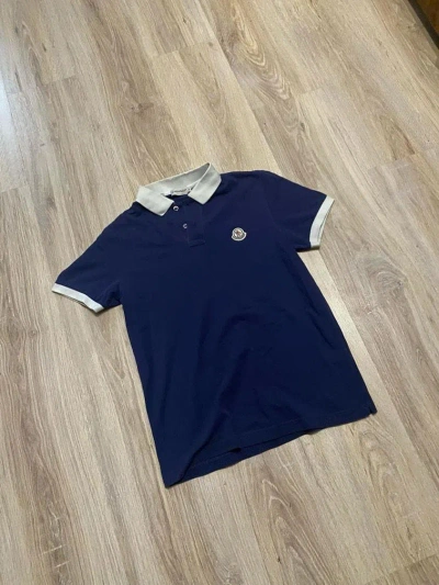 Pre-owned Designer Moncler Luxury  Man Polo T-shirt In Blue