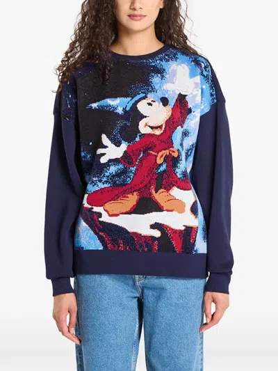 Desigual Mickey Mouse Intarsia-knit Sweater In Multi