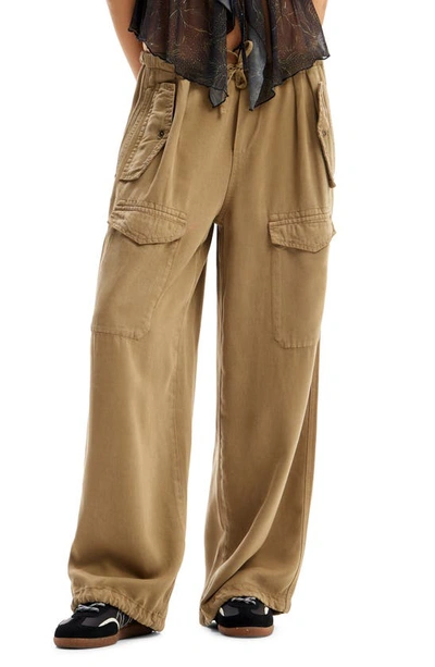 Desigual Noel Cargo Pants In Khaki