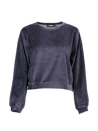 Desigual Velour Sweatshirt In Blue