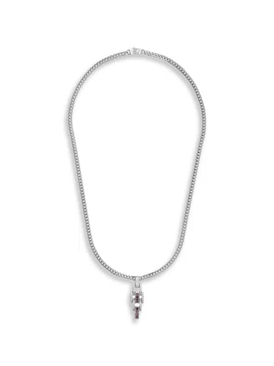 Desmos Miami Sun Cubic Zirconia Necklace In Silver