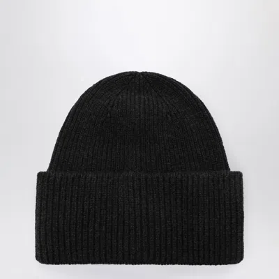 Destin Anthracite Wool And Cashmere Beanie In Gray