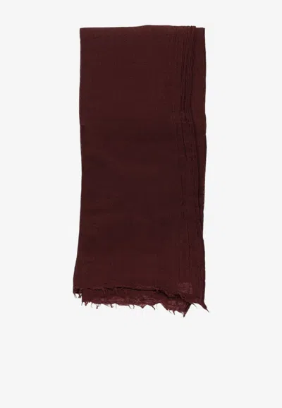 Destin Giglio Mega Fringed Wool Scarf In Bordeaux