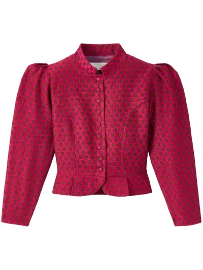 D'estree Amoako Textured-finish Jacket In Pink