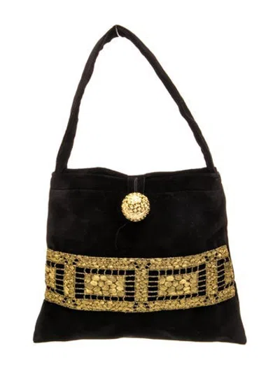Pre-owned D'estree Leather Shoulder Bag In Black