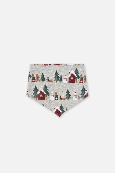 Deux Par Deux Christmas Organic Cotton Tie Closure One Piece Bandana For Dogs In Holiday Print