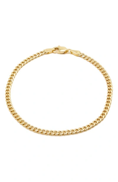 Devata 14k Gold 3mm Curb Chain Bracelet