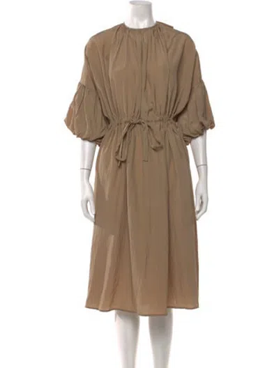 Pre-owned Deveaux Crew Neck Midi Length Dress In Neutrals
