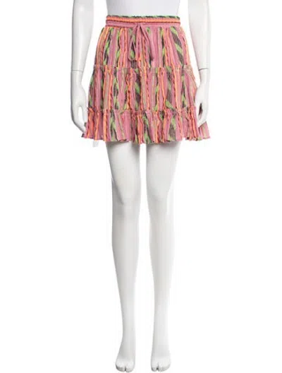 Pre-owned Devotion Twins Striped Mini Skirt W/ Tags In Pink