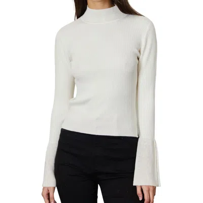 Dh New York Veronica Mock Neck Top In Ivory In White