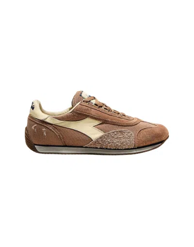 Diadora Brown Leopard Equipe Corduroy Sw Suede Low-top Sneakers