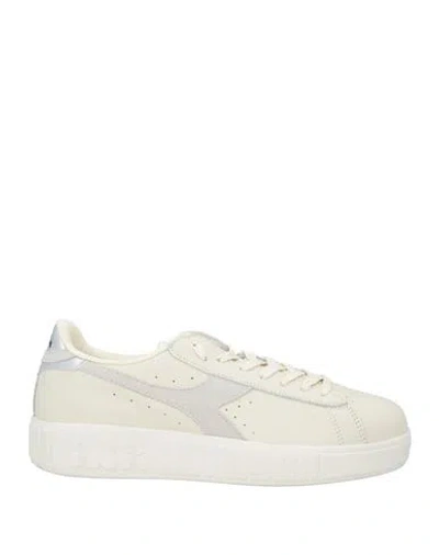 Diadora Woman Sneakers Ivory Size 5.5 Leather In White