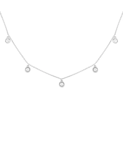 Diamond Select Cuts 14k 0.25 Ct. Tw. Diamond Station Necklace In Metallic