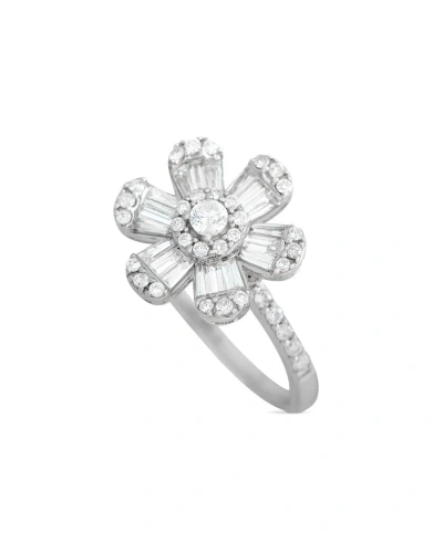 Diamond Select Cuts 14k 0.78 Ct. Tw. Diamond Flower Ring In Metallic