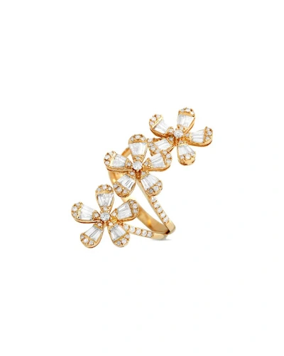 Diamond Select Cuts 14k 2.00 Ct. Tw. Diamond Tripel Flower Split Ring In Gold