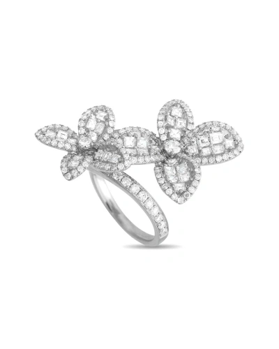 Diamond Select Cuts 18k 2.30 Ct. Tw. Diamond Bypass Flower Ring In Metallic