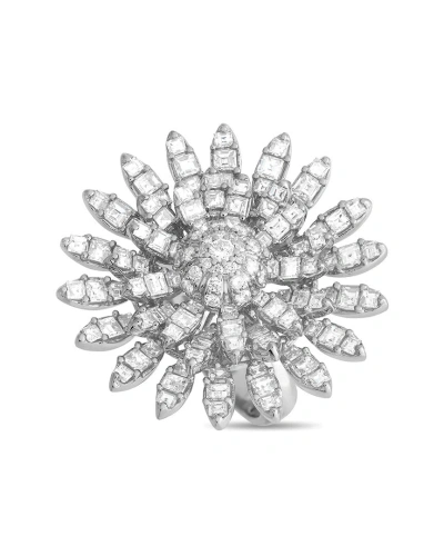 Diamond Select Cuts 18k 4.20 Ct. Tw. Diamond Sunflower Ring In Metallic