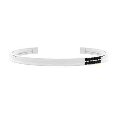 Diamonds Factory Black Diamond Bracelet In White Gold