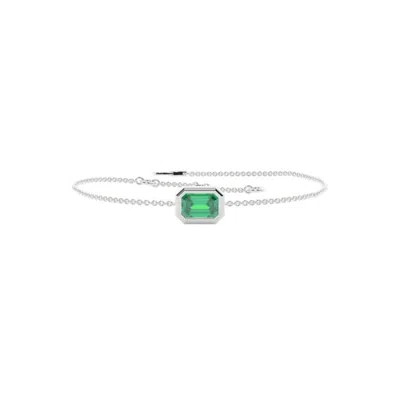 Diamonds Factory Emerald Bracelet In White Gold