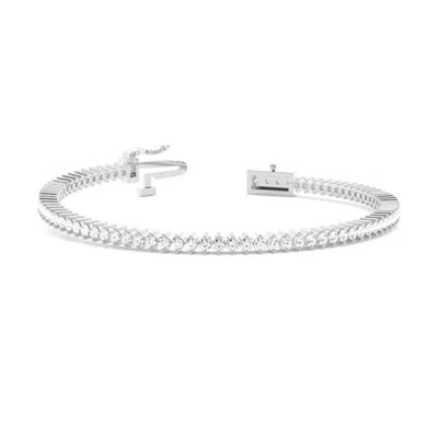Diamonds Factory Lab Grown Diamond Bracelet In White Gold