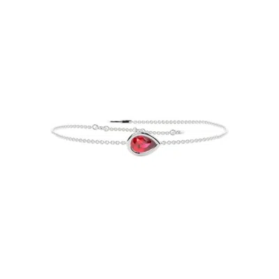 Diamonds Factory Ruby Bracelet In White Gold