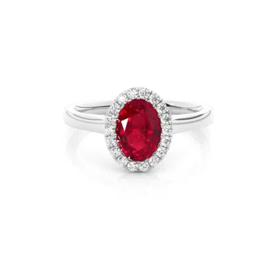 Diamonds Factory Ruby Gemstone In 14k White Gold