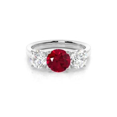 Diamonds Factory Ruby Gemstone In 14k White Gold