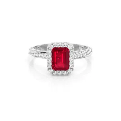 Diamonds Factory Ruby Gemstone In White Gold