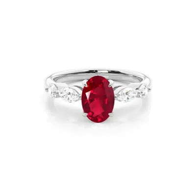 Diamonds Factory Ruby Gemstone In White Gold