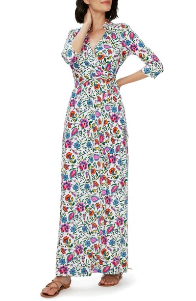 Diane Von Furstenberg Abigail Silk Wrap Maxi Dress In Floral March