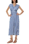 Diane Von Furstenberg Dorothee Faux Wrap Midi Dress In Vintage Cane Midnight Blue